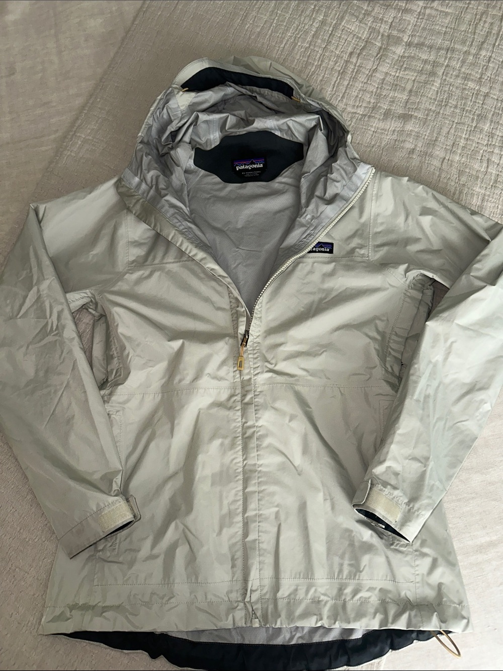Patagonia Light Beige Hooded Windbreaker